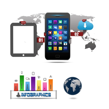 Modern infographics business technology communicationの写真素材