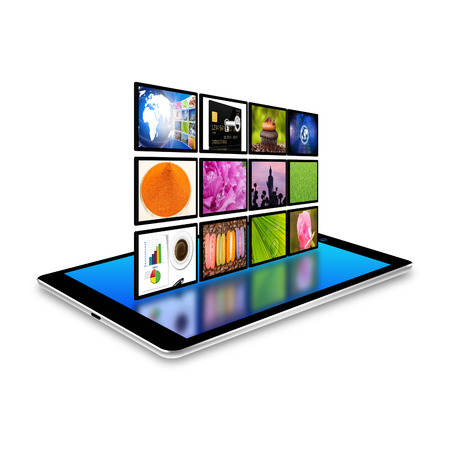 internet production technology concept on tabletの写真素材