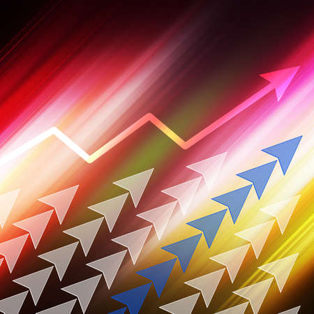 Arrow graph  on abstract  backgroundの写真素材