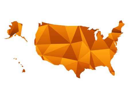 United States Map with golden triangleの写真素材
