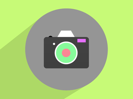 Photo camera , Photography. Flat design.の写真素材