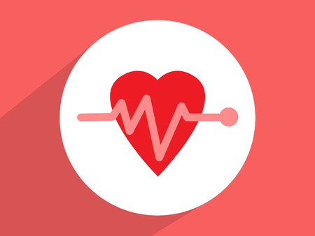 Heart beat, cardiogram,  ,Flat design styleの写真素材