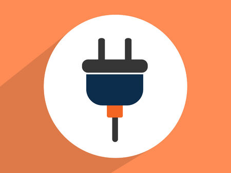 Electric plug  ,Flat design styleの写真素材
