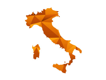 Map of Italy with golden triangleの写真素材