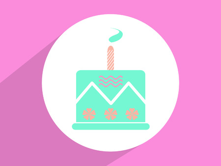 Birthday cake web icon ,Flat design style
