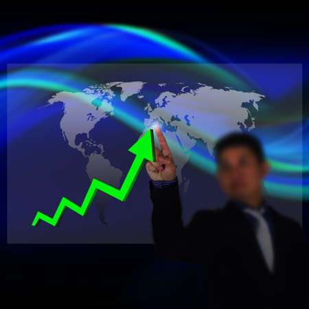 businessman with financial Profitの写真素材