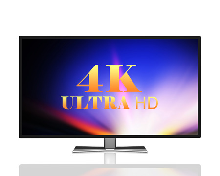 abstract ultra high definition digital television  4K UltraHD TV  isolated on white backgroundの写真素材