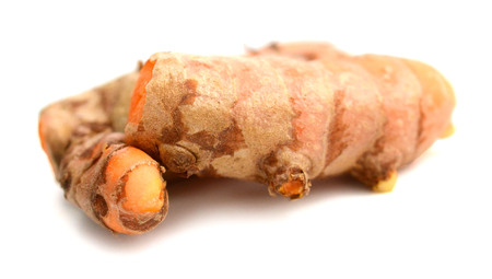 Turmeric on a white backgroundの写真素材