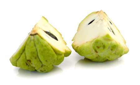 Custard apple isolated on white backgroundの写真素材