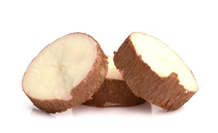 Cassava isolated on a white backgroundの写真素材