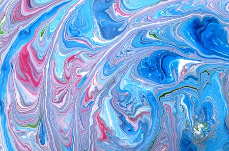 Closeup view of an original abstract oil painting on canvas.