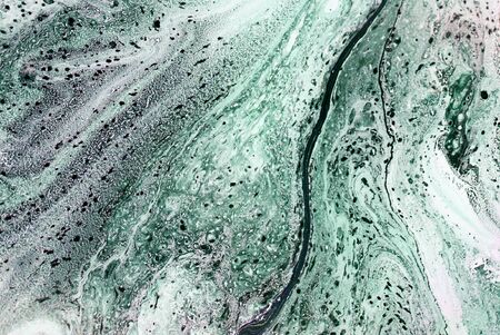 green, blue and gold marbling liquid background