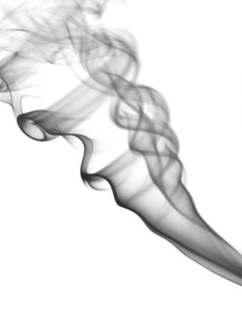 Abstract black smoke pattern over the white backgroundの写真素材