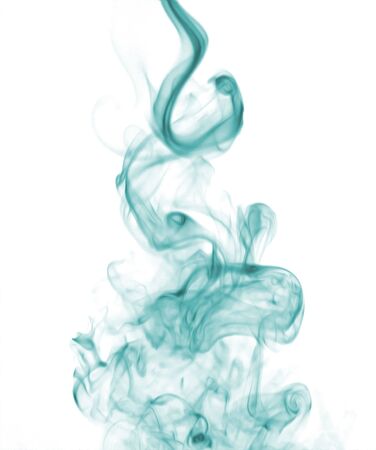 Abstract smoke isolated on dark backgroundの写真素材