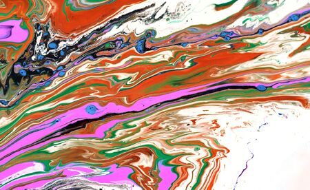 Old marbled paper technique texture. Handmade marbleized effect with acrylic paints