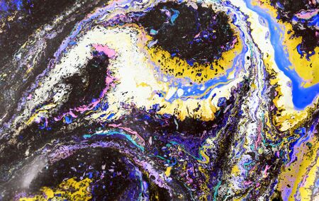 Marbled blue, white and gold abstract background. Liquid marble pattern.