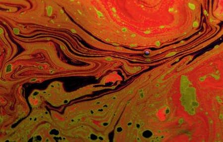 Marbling paint- turquise abstract wave watercolour. Gold marble ink.