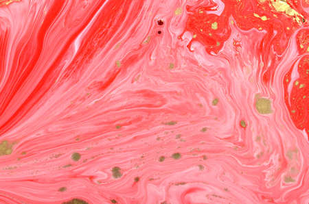Abstract coral pink white marble texture, acrylics art. Image, effect.