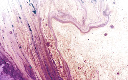 Blue marbling pattern. Golden marble liquid texture.の写真素材