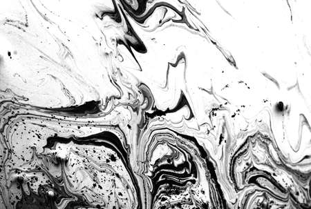 Black and white abstract background. Liquid marble pattern. Monochrome texture.の写真素材