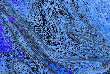 Traditional Ottoman Turkish marbling art patterns as abstract colorful background
