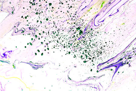 Blue and gold marbling pattern. Golden powder marble liquid texture.の写真素材