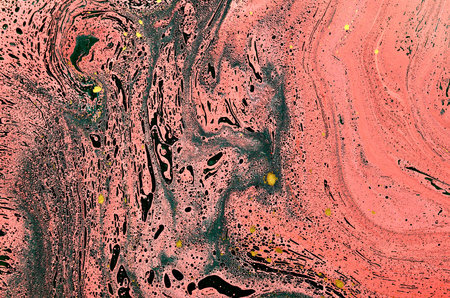 Green and red marbling pattern. Gold marble liquid texture.