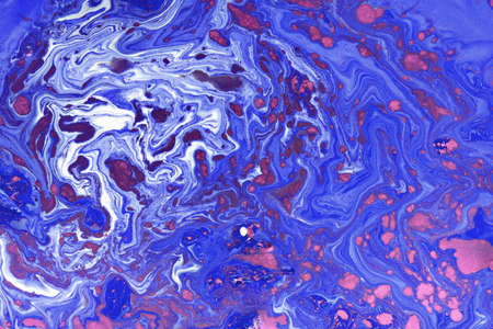 Blue creative abstract hand painted background, marble texture, abstract ocean, fragment of acrylic...