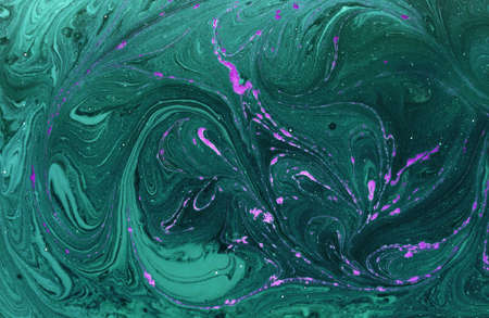 Mixture of acrylic paints Abstract liquid marble texture Fluid art. Deep colour backgroundの写真素材