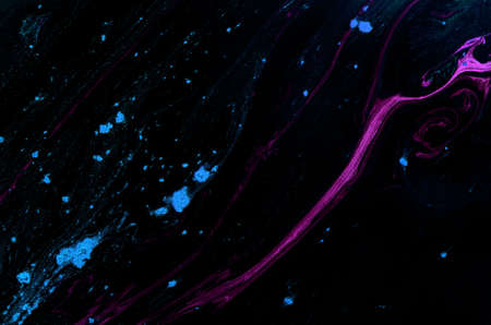 Blue tone and gold beige background graphic from acrylic pour art showing liquid formationsの写真素材