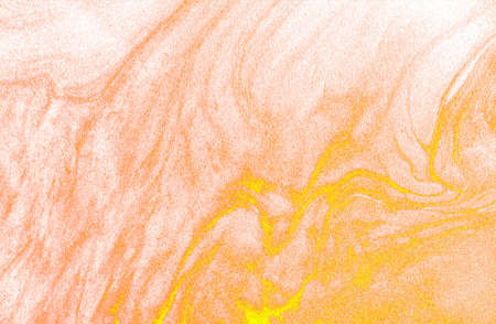 Diffuse liquid gold on black. Golden wave and bubbles. Abstract liquid marble background or texture. Acrylic Fluid Artの写真素材