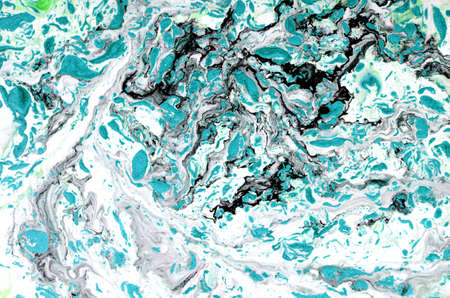 Marble abstract acrylic background. Blue marbling artwork texture. Golden glitter.