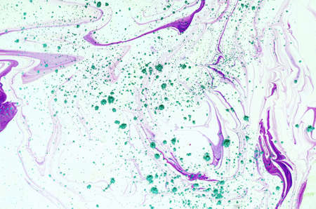 Blurred focus. Acrylic paints. Abstract galaxy marble wallpaper. Beautiful mixed blue, azure and white colors. Can be used asの写真素材