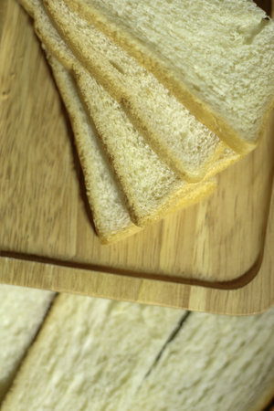 Closeup slided white bread from wheatの写真素材