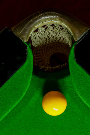 Snooker balls on green snooker table