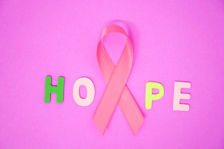 Pink cancer awareness ribbon conceptの写真素材