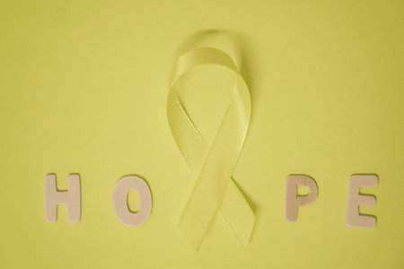 Yellow ribbon Sarcoma Awareness conceptの写真素材