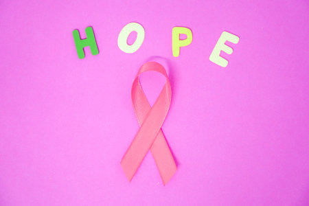 Pink cancer awareness ribbon conceptの写真素材