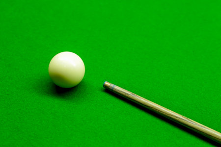 Snooker balls on green snooker table