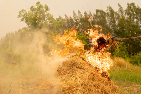 The Straw fire was burning quickly.