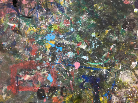 Table of Colorful paintの素材