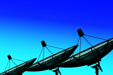 Satellite dish transmission data の写真素材