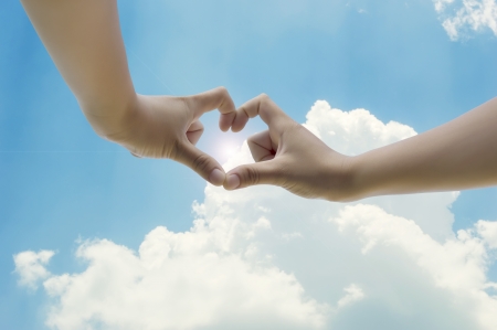 hand in love shapeの写真素材