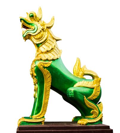 Golden lion statues の写真素材
