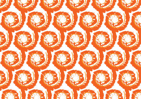 orange abstract swirls seamless pattern background with hand の写真素材