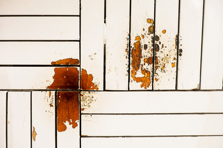 Burn marks on the wood tableの写真素材