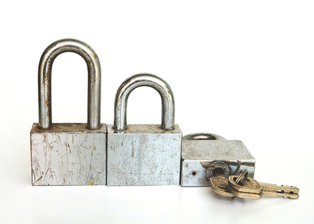 Key lock on white backgroundの写真素材