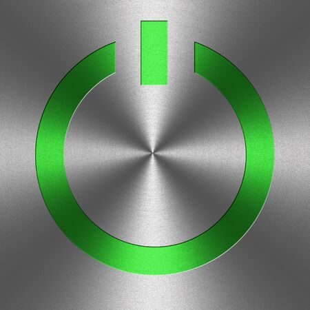 metal silver power buttonの写真素材