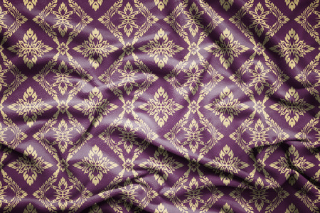 Creased yellow cloth material fragment as a backgroundの写真素材