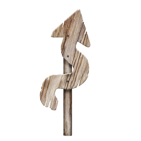 Wooden sign isolated on whiteの写真素材